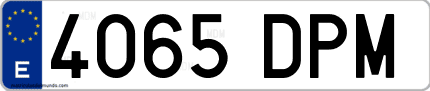 Ejemplo de matrícula de coche ordinaria 4065 DPM