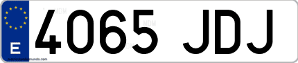 Ejemplo de matrícula de coche ordinaria 4065 JDJ