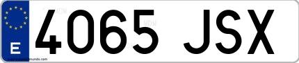 Ejemplo de matrícula española 4065 JSX