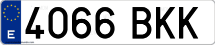 Ejemplo de matrícula de coche ordinaria 4066 BKK