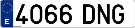 Ejemplo de matrícula española 4066 DNG