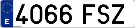 Ejemplo de matrícula española 4066 FSZ