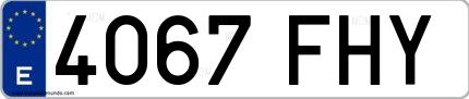 Ejemplo de matrícula española 4067 FHY