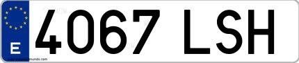 Ejemplo de matrícula española 4067 LSH