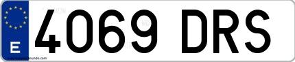 Ejemplo de matrícula española 4069 DRS
