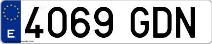 Ejemplo de matrícula de coche ordinaria 4069 GDN