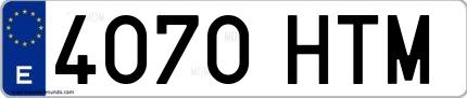 Ejemplo de matrícula española 4070 HTM