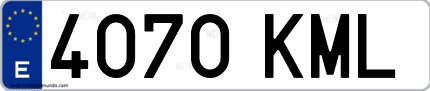 Ejemplo de matrícula de coche ordinaria 4070 KML
