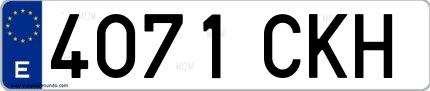 Ejemplo de matrícula española 4071 CKH