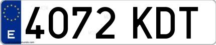 Ejemplo de matrícula española 4072 KDT