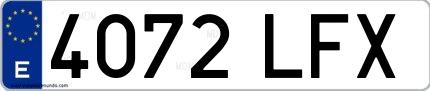 Ejemplo de matrícula española 4072 LFX