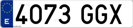 Ejemplo de matrícula española 4073 GGX