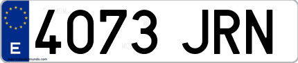 Ejemplo de matrícula de coche ordinaria 4073 JRN