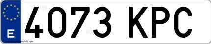 Ejemplo de matrícula española 4073 KPC