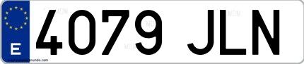 Ejemplo de matrícula española 4079 JLN