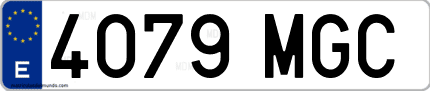 Ejemplo de matrícula de coche ordinaria 4079 MGC