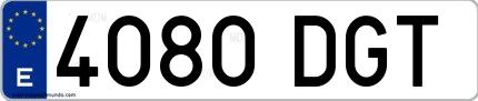 Ejemplo de matrícula española 4080 DGT