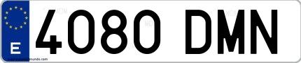 Ejemplo de matrícula española 4080 DMN