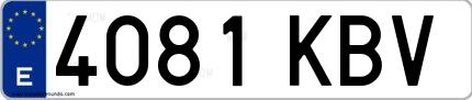 Ejemplo de matrícula española 4081 KBV