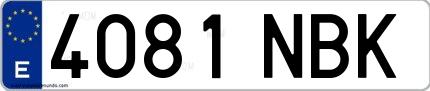 Ejemplo de matrícula española 4081 NBK