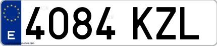 Ejemplo de matrícula española 4084 KZL