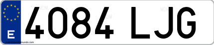 Ejemplo de matrícula de coche ordinaria 4084 LJG