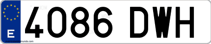 Ejemplo de matrícula de coche ordinaria 4086 DWH