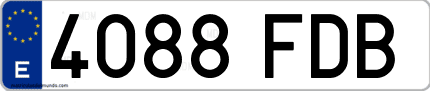 Ejemplo de matrícula de coche ordinaria 4088 FDB