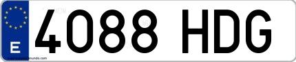 Ejemplo de matrícula española 4088 HDG