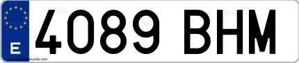 Ejemplo de matrícula española 4089 BHM