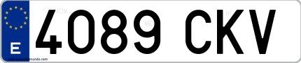 Ejemplo de matrícula española 4089 CKV