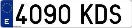Ejemplo de matrícula española 4090 KDS