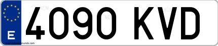 Ejemplo de matrícula española 4090 KVD