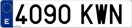 Ejemplo de matrícula española 4090 KWN