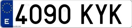 Ejemplo de matrícula española 4090 KYK