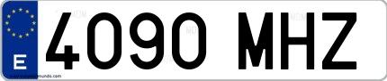 Ejemplo de matrícula española 4090 MHZ