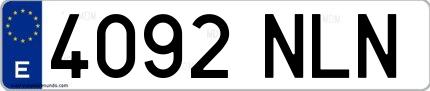 Ejemplo de matrícula española 4092 NLN