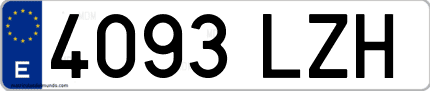 Ejemplo de matrícula de coche ordinaria 4093 LZH