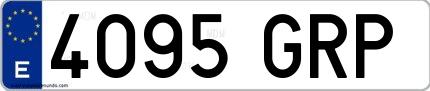 Ejemplo de matrícula española 4095 GRP