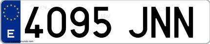 Ejemplo de matrícula española 4095 JNN