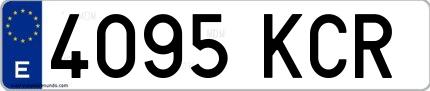 Ejemplo de matrícula española 4095 KCR