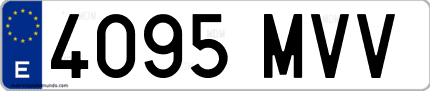 Ejemplo de matrícula de coche ordinaria 4095 MVV