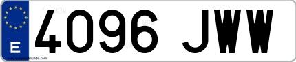 Ejemplo de matrícula española 4096 JWW