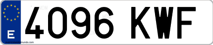 Ejemplo de matrícula de coche ordinaria 4096 KWF