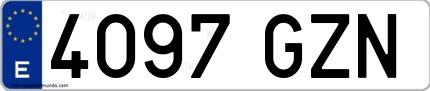 Ejemplo de matrícula española 4097 GZN