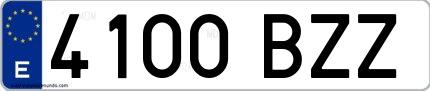 Ejemplo de matrícula española 4100 BZZ