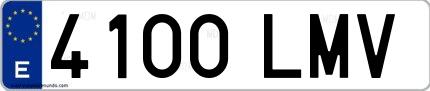 Ejemplo de matrícula española 4100 LMV