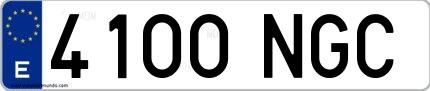 Ejemplo de matrícula española 4100 NGC