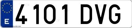 Ejemplo de matrícula española 4101 DVG