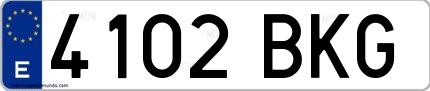 Ejemplo de matrícula española 4102 BKG